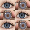 Hellenic Blue numarasız renkli lens yakın çekim